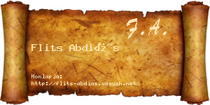 Flits Abdiás névjegykártya
